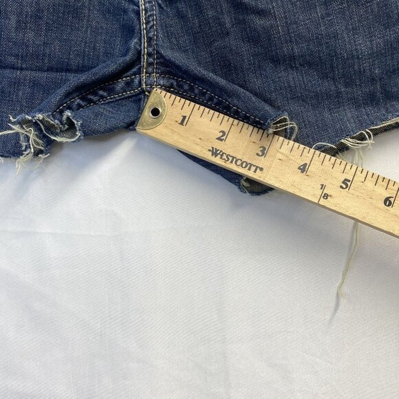 Levi’s 511 Skinny Cut-Off Raw Hem Denim Shorts Girls 12 Reg Blue Mid-Rise Used - Picture 8 of 16